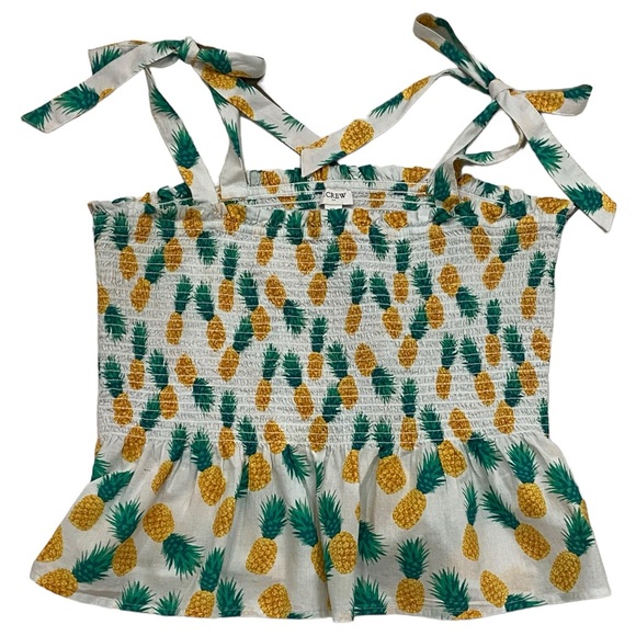 J Crew Strapless or Shoulder tie Pineapple Print Top, XL - Picture 4 of 11